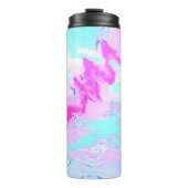 Bouteilles Isothermes Abstrait rose et bleu ondulé (Devant)