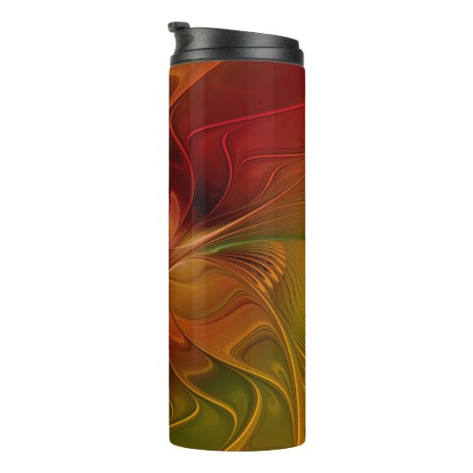 Bouteilles Isothermes Abstrait Rouge Orange Brown Vert Fractal Art Flowe (Tourné sur la droite)