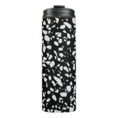 Bouteilles Isothermes Abstrait Terrazzo Mosaic Motif noir et blanc (Devant)