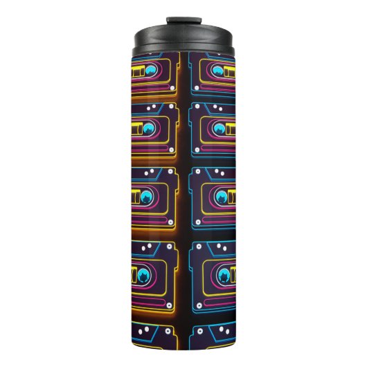 Bouteilles Isothermes Abstraite bande Cassette musique rétro néon de bac (Devant)