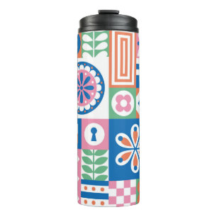 Bouteilles Isothermes Abstraite carte florale. Motif folklorique incompa