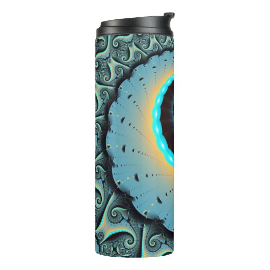 Bouteilles Isothermes Abstraite spirale d'art fractal bleu turquoise ora (Tourné sur la gauche)