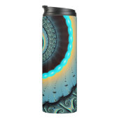 Bouteilles Isothermes Abstraite spirale d'art fractal bleu turquoise ora (Tourné sur la droite)