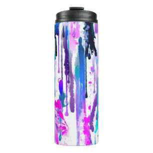 Bouteilles Isothermes Abstraits gouttes d'aquarelle bleu turquoise rose