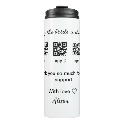 Bouteilles Isothermes acheter une boisson acheter mariée scanner QR code (Devant)