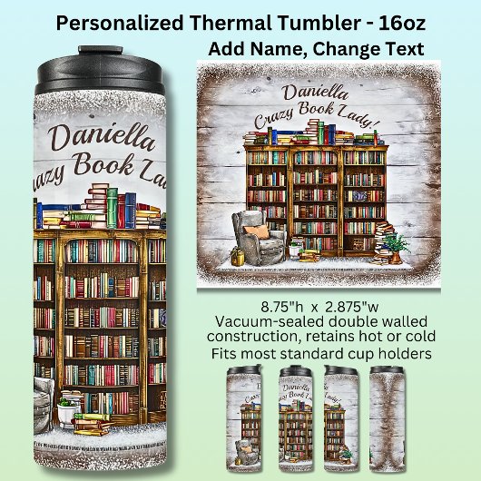 Bouteilles Isothermes Add Name, Crazy Book Lady, Bookshelf Chair
