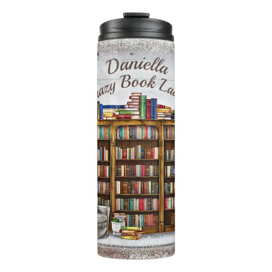 Bouteilles Isothermes Add Name, Crazy Book Lady, Bookshelf Chair  (Devant)