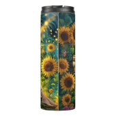 Bouteilles Isothermes Add Name, Lady Reading in Glow with Sunflowers  (Dos)