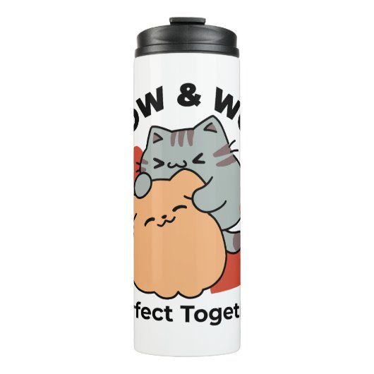 Bouteilles Isothermes Adorable chat et chien Hug - Meow & Woof Design (Devant)