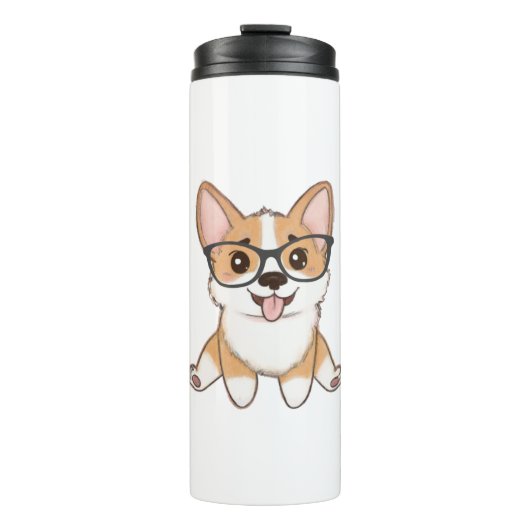 Bouteilles Isothermes Adorable Corgi Puppy With Glasses (Devant)