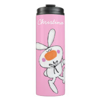 Adorable lapin lapin blanc caricature sur rose vif