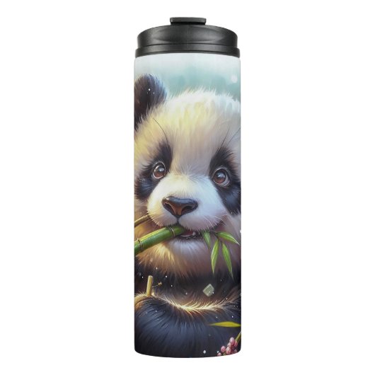 Bouteilles Isothermes Adorable Ours De Panda Mangeant Bambou (Devant)