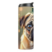 Bouteilles Isothermes Adorable Pug Close up | Cute Dog Personalized (Tourné sur la gauche)