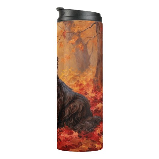 Bouteilles Isothermes Affenpinscher en automne Feuilles automne Inspiré (Tourné sur la droite)