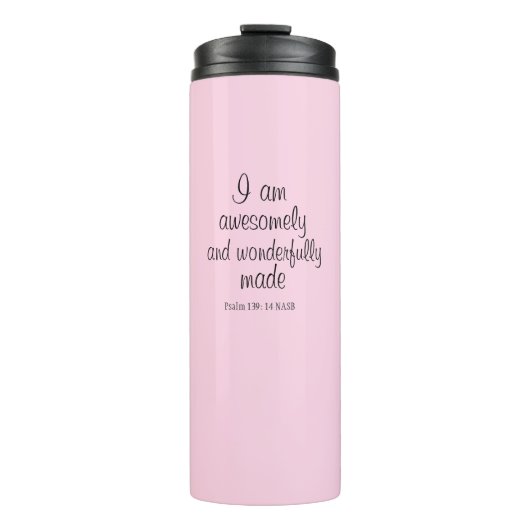 Bouteilles Isothermes Affirmation Biblique Positive Rose Clair Simple (Devant)