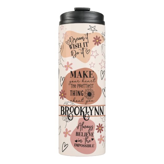 Bouteilles Isothermes Affirmation Self Love Abstrait Pastel Colors Boho (Devant)