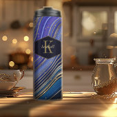 Bouteilles Isothermes Agate Abstrait Monogramme Minuit ID827