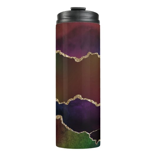 Bouteilles Isothermes Agate foncé intense | Moody Rainbow Jewel Tone (Devant)