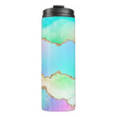 Bouteilles Isothermes Agate Holo | Faux Iridescente Pastel Ombre Marble (Devant)