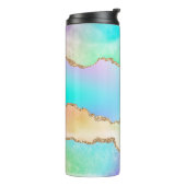 Bouteilles Isothermes Agate Holo | Faux Iridescente Pastel Ombre Marble (Tourné sur la gauche)