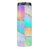 Bouteilles Isothermes Agate Holo | Faux Iridescente Pastel Ombre Marble (Dos)