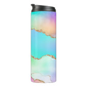Bouteilles Isothermes Agate Holo | Faux Iridescente Pastel Ombre Marble (Tourné sur la droite)