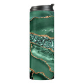 Bouteilles Isothermes Agate Marbre vert Nom personnalisé Paruline thermi (Tourné sur la gauche)