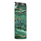 Bouteilles Isothermes Agate Marbre vert Nom personnalisé Paruline thermi (Tourné sur la droite)