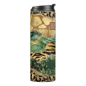 Bouteilles Isothermes Agate moderne Poster de animal vert et or (Tourné sur la gauche)