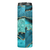Bouteilles Isothermes Agate Turquoise Blue Gold Parties scintillant Marb (Dos)