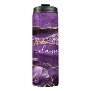 Bouteilles Isothermes Agate Violet violet or Parties scintillant Géode N