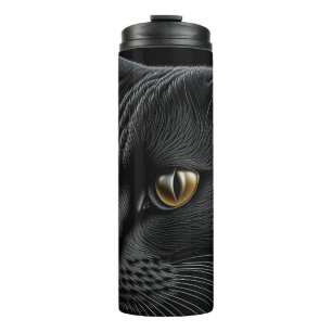 Bouteilles Isothermes AI Chat noir avec yeux jaunes