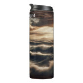 Bouteilles Isothermes Aigle au-dessus des mers tempétueuses du coucher d (Tourné sur la droite)