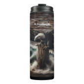 Bouteilles Isothermes Aigle au-dessus des vagues sauvages de l'océan (Devant)