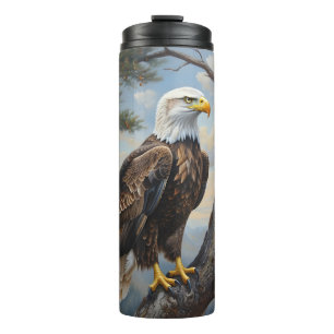 Bouteilles Isothermes Aigle Bald Perché Sur Un Arbre Peinture À L'Huile