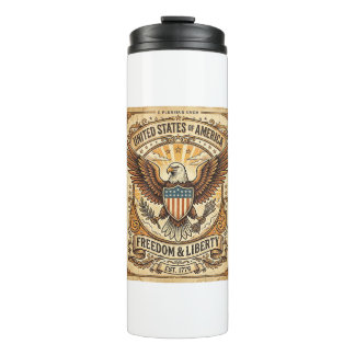Bouteilles Isothermes Aigle chauve vintage patriotique en détresse