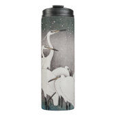 Bouteilles Isothermes Aigrettes japonaises Grues Koson Neige d'hiver (Devant)