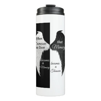 Bouteilles Isothermes Ailes d'ange noir et blanc