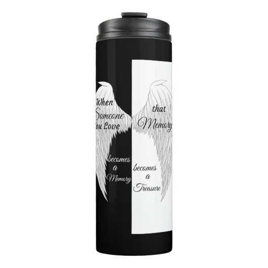 Bouteilles Isothermes Ailes d'ange noir et blanc (Devant)