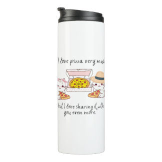 BOUTEILLES ISOTHERMES AIME BEAUCOUP LA PIZZA, LES CHATS