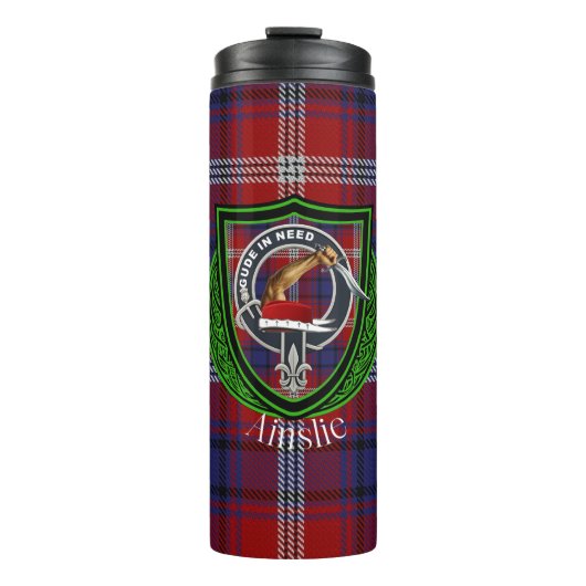 Bouteilles Isothermes Ainslie Scottish Clan Tartan & Crest (Devant)