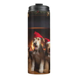 Bouteilles Isothermes Airedale au coin du feu de Noël