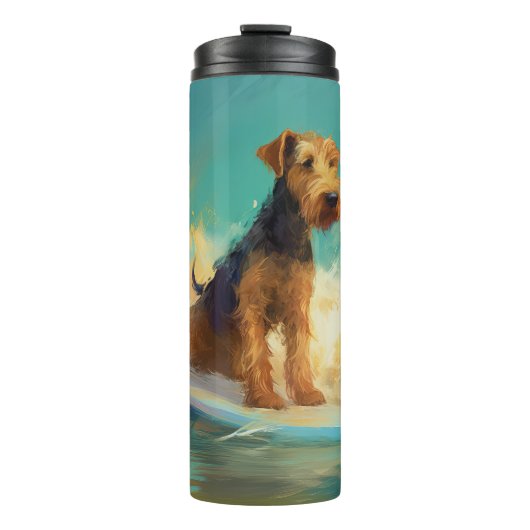 Bouteilles Isothermes Airedale Beach Surf Peinture (Devant)