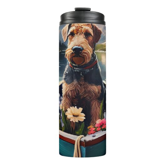 Bouteilles Isothermes Airedale Dog on a Paddle : Une aventure Pittoresqu (Devant)