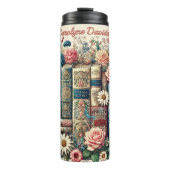 Bouteilles Isothermes Ajouter Nom Livres Vintage & Fleurs  (Devant)
