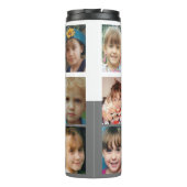 Bouteilles Isothermes Ajouter un nom initiales photo collage blanc gris (Dos)