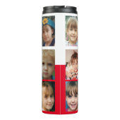 Bouteilles Isothermes Ajouter un nom initiales photo collage blanc rouge (Dos)