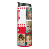 Bouteilles Isothermes Ajouter un nom initiales photo collage blanc rouge (Tourné sur la droite)