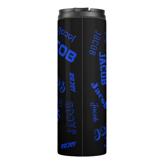 Bouteilles Isothermes Ajouter un nom ou un mot | Bleu et noir (Dos)