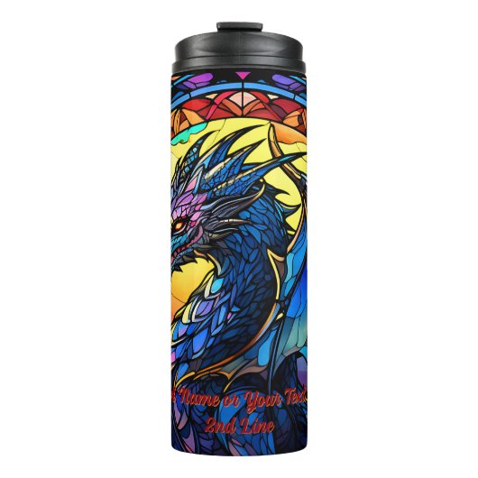 Bouteilles Isothermes Ajouter un nom ou un texte, Dragon en verre tendu (Devant)